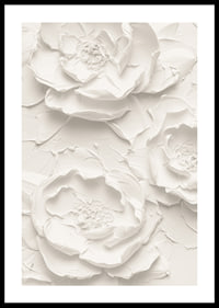A poster with textured, detailed flowers in soft, monochrome tones-0