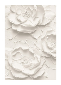 A poster with textured, detailed flowers in soft, monochrome tones-1