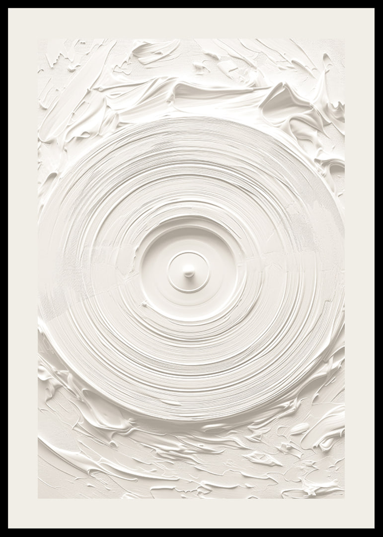 A poster with a textured vinyl motif in soft, monochrome tones-12