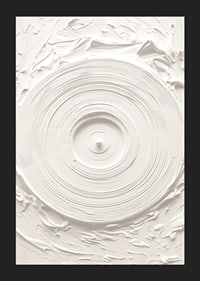 A poster with a textured vinyl motif in soft, monochrome tones-5