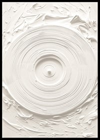 A poster with a textured vinyl motif in soft, monochrome tones-6