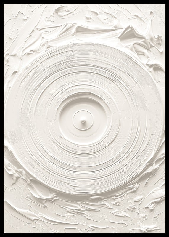 A poster with a textured vinyl motif in soft, monochrome tones-12
