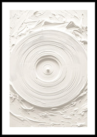 A poster with a textured vinyl motif in soft, monochrome tones-0