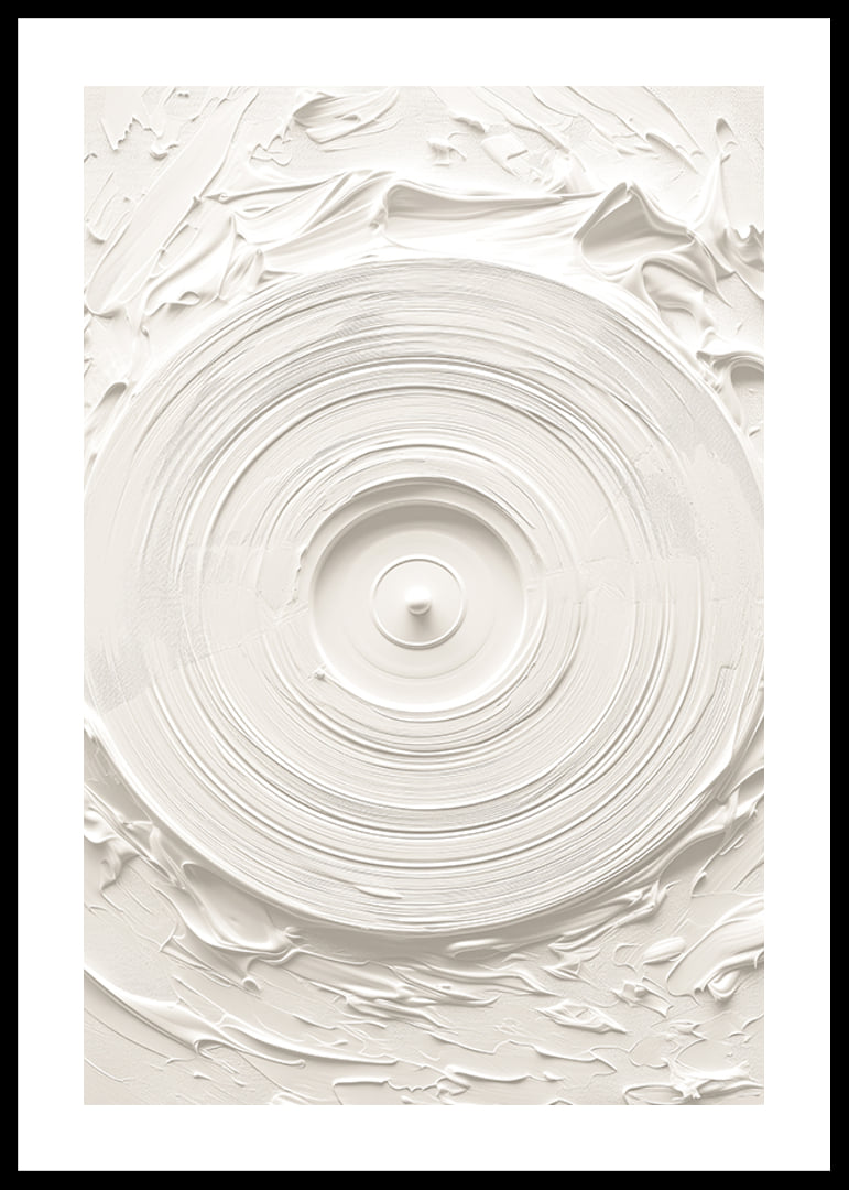 A poster with a textured vinyl motif in soft, monochrome tones-12