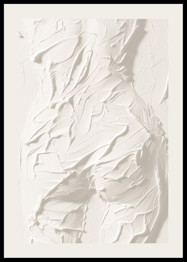 En poster som framhäver kroppens former med kraftfulla, texturerade penseldrag-12