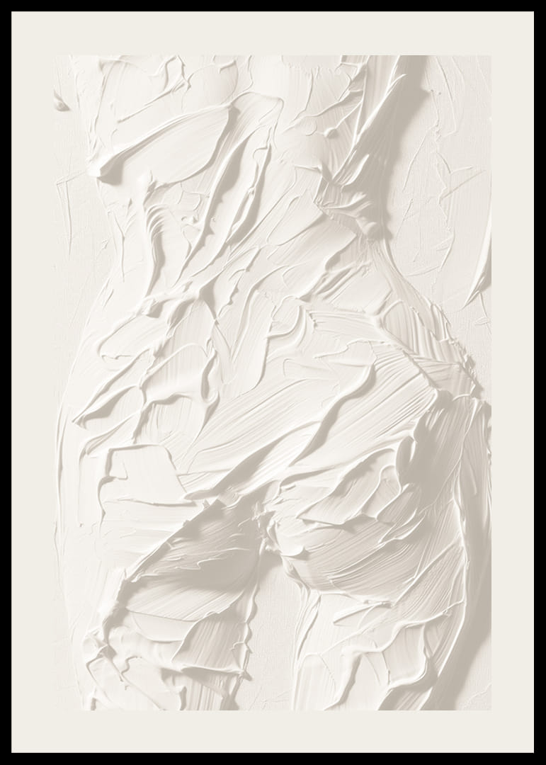 En poster som framhäver kroppens former med kraftfulla, texturerade penseldrag-12