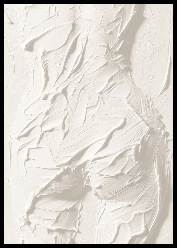 En poster som framhäver kroppens former med kraftfulla, texturerade penseldrag-12