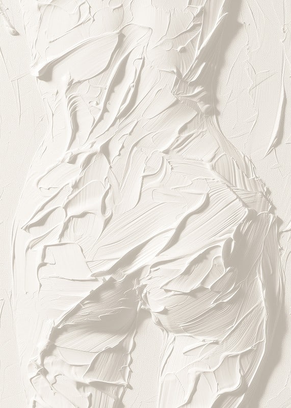 En poster som framhäver kroppens former med kraftfulla, texturerade penseldrag-12