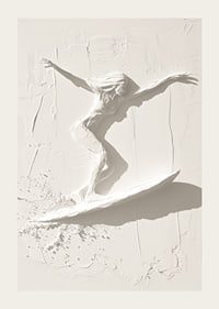 A poster with a textured surfer silhouette that exudes movement and freedom-3