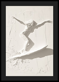 A poster with a textured surfer silhouette that exudes movement and freedom-4