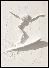 A poster with a textured surfer silhouette that exudes movement and freedom-6