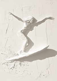 A poster with a textured surfer silhouette that exudes movement and freedom-7