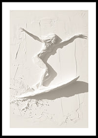 A poster with a textured surfer silhouette that exudes movement and freedom-0