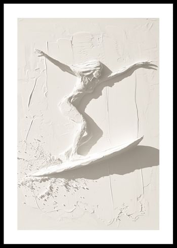 Poster Textured Surfing In Silence