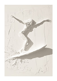 A poster with a textured surfer silhouette that exudes movement and freedom-1