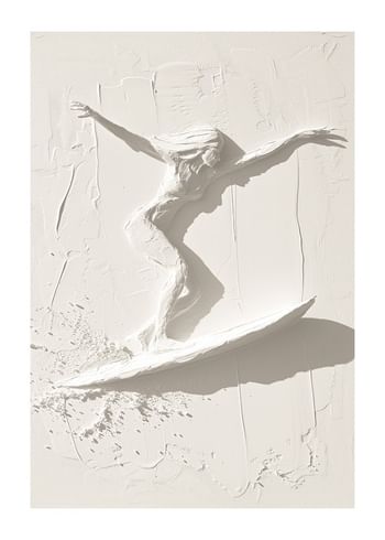 Poster Textured Surfing In Silence