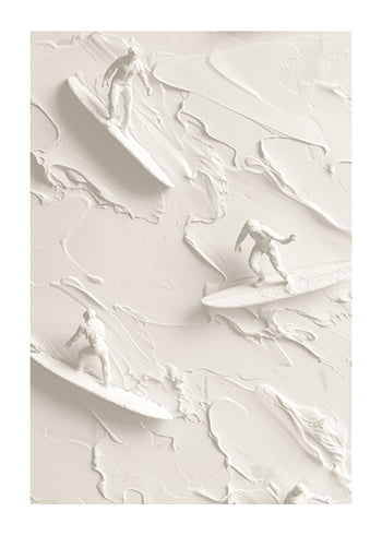 Poster Textured Surfing The Waves