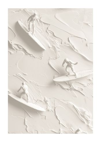 Poster Textured Surfing The Waves