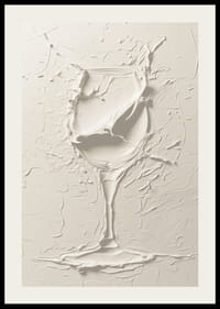 Plagát s textúrovaným pohárom na víno v mäkkom, monochromatickom dizajne-2