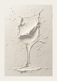 A poster featuring a textured wine glass in a soft, monochrome design-3