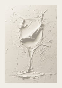 Plagát s textúrovaným pohárom na víno v mäkkom, monochromatickom dizajne-3