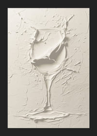 Plagát s textúrovaným pohárom na víno v mäkkom, monochromatickom dizajne-5