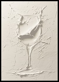 A poster featuring a textured wine glass in a soft, monochrome design-6