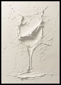 Un afiș cu un pahar de vin texturat într-un design moale, monocrom-2
