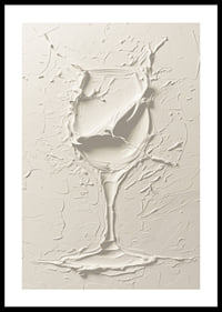 A poster featuring a textured wine glass in a soft, monochrome design-0