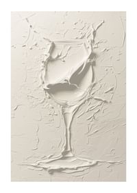 Un afiș cu un pahar de vin texturat într-un design moale, monocrom-1