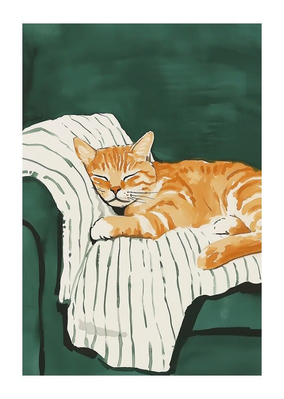 Plagát Lazy Day Cat Lounger
