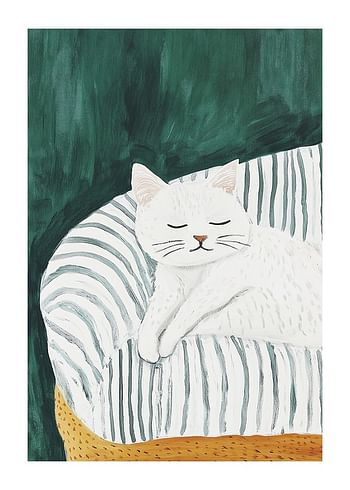 Póster Cozy White Whiskers