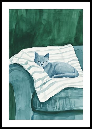 Poster Blue Hues & Cat Naps