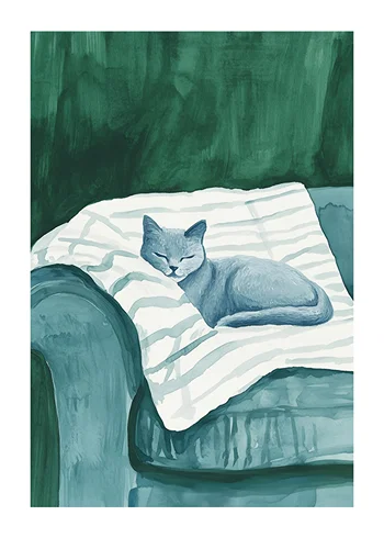 Poster Blue Hues & Cat Naps