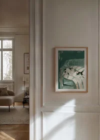 A poster of a sleeping cat in a soft armchair, spreading a calm and cozy atmosphere in your home-8