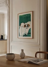 En poster av en sovande valp på en mjuk filt-8