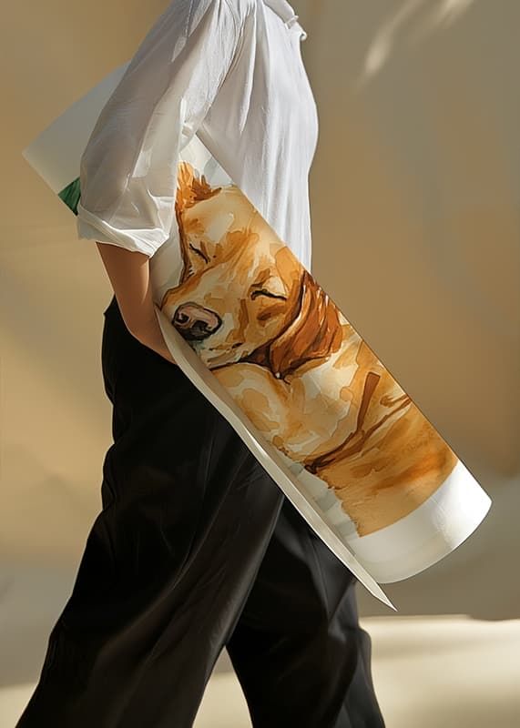 Un poster cu un golden retriever adormit-12