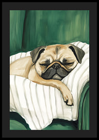 A poster of a sleeping pug that spreads warmth and calm in your home-4