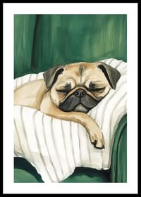 A poster of a sleeping pug that spreads warmth and calm in your home-0