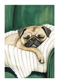 A poster of a sleeping pug that spreads warmth and calm in your home-1