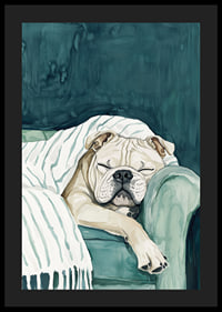 En mysig poster av en sovande bulldogg-4