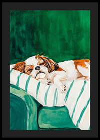 Une affiche d'un chien endormi qui répand la paix et le confort-4