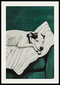 A stylish poster of a sleeping dog-2