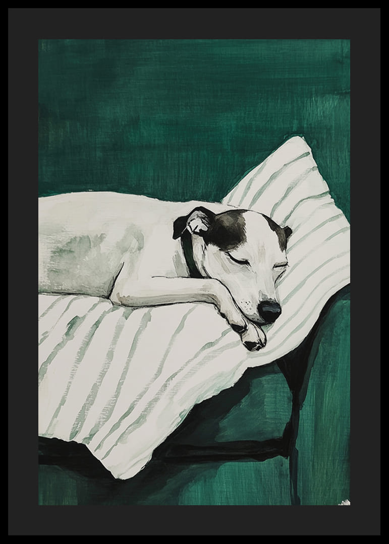 Un poster elegant cu un câine adormit-12