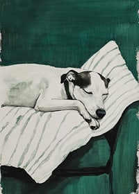 Un poster elegant cu un câine adormit-7
