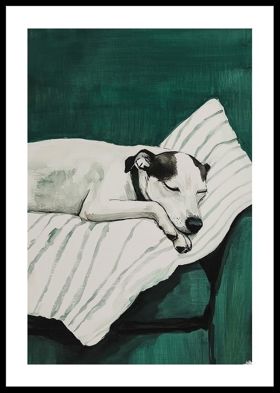Een stijlvolle poster van een slapende hond-12