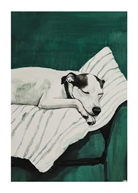 A stylish poster of a sleeping dog-1