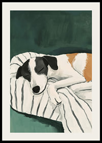 En poster av en sovande terrier som skapar lugn i ditt hem-2