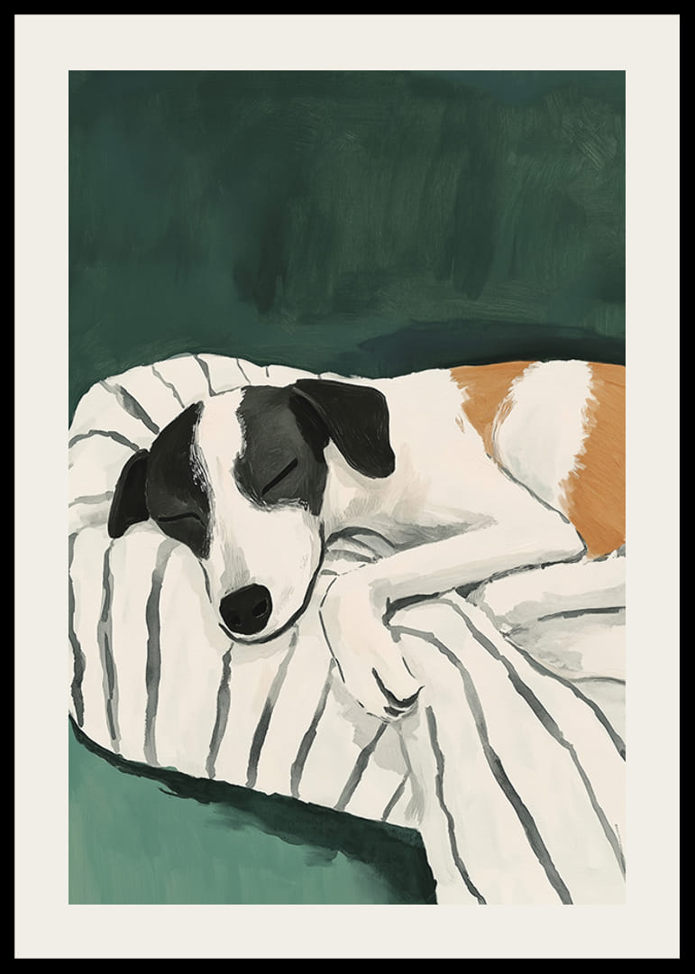 Un poster cu un terrier adormit care creează pace în casa ta-12