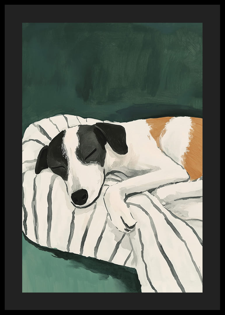 Un poster cu un terrier adormit care creează pace în casa ta-12